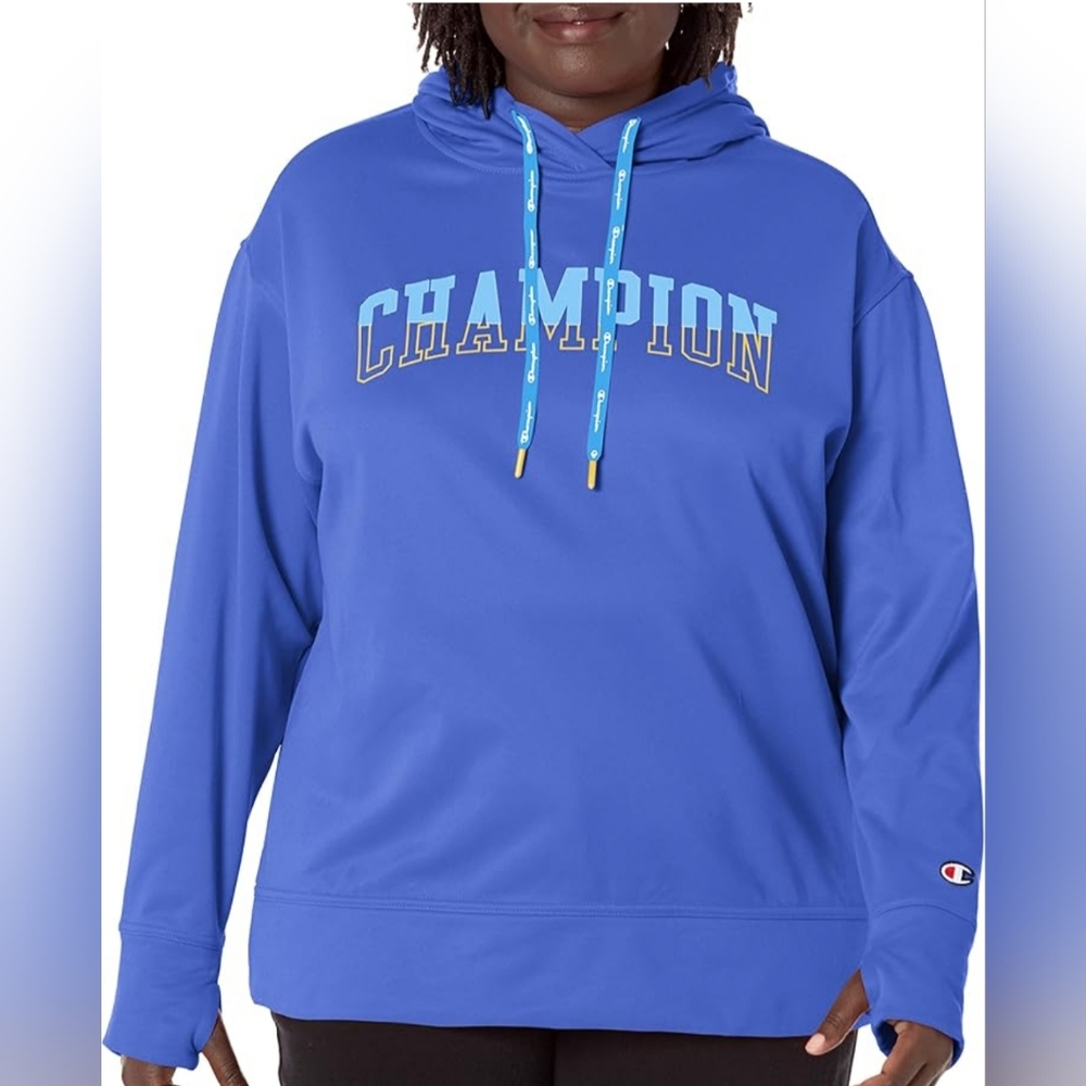 Plus Size Champion Blue/Yellow Logo Hoodie (A1)